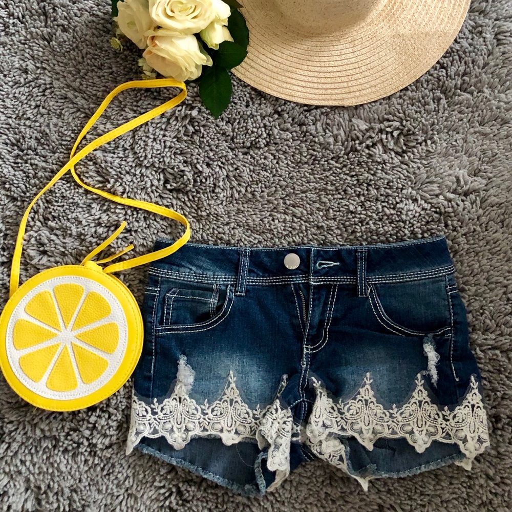 Jean Shorts with Lace